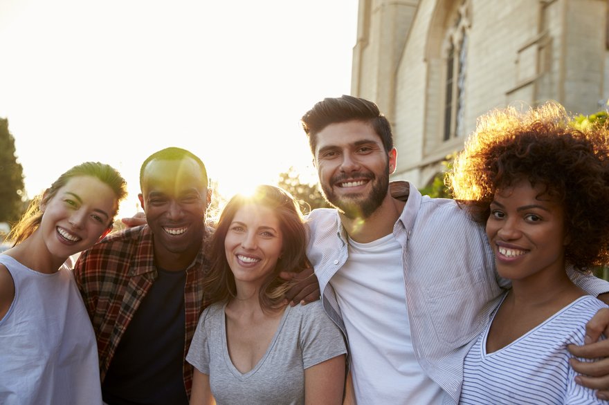 Group of smiling people.